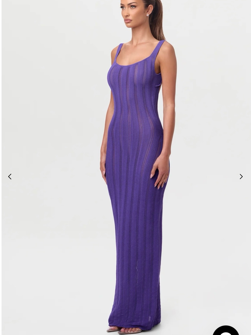 Naked Wardrobe Lavender Ribbed Scoop Neck Dress